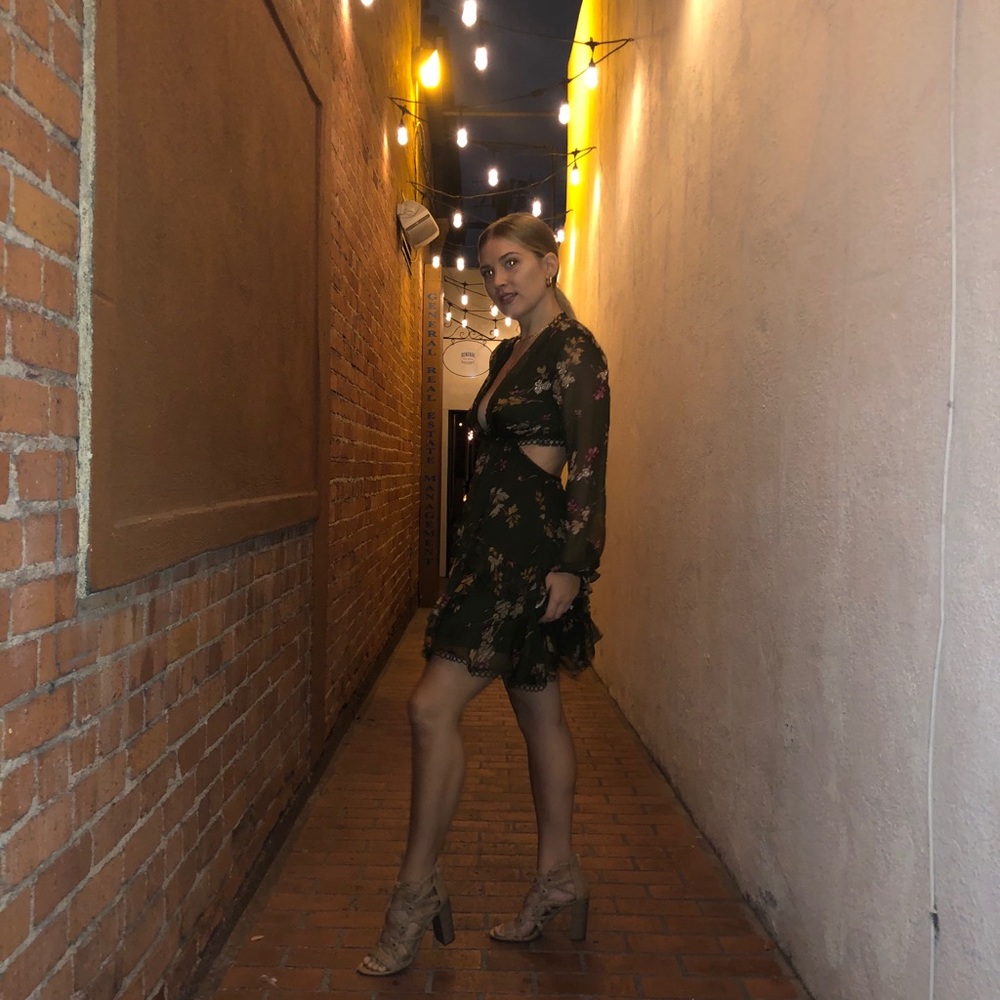 - Cut out floral dress
